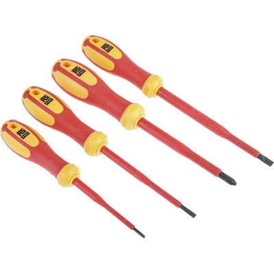 RS PRO G99-401 Phillips; Slotted Insulated Screwdriver Set, 4-Piece