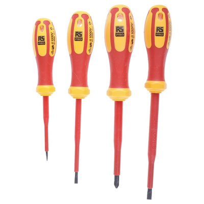 RS PRO G99-401 Phillips; Slotted Insulated Screwdriver Set, 4-Piece