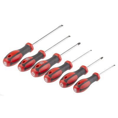 RS PRO F99-602 Pozidriv; Slotted Screwdriver Set, 6-Piece