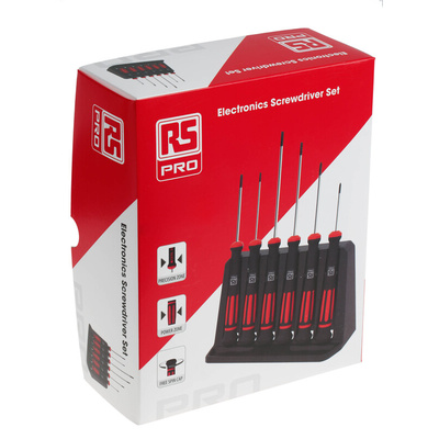 RS PRO H99-12-06 Phillips; Slotted Precision Screwdriver Set, 6-Piece