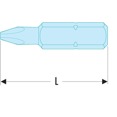 Facom Hexagon Screwdriver Bit, 4 mm Tip