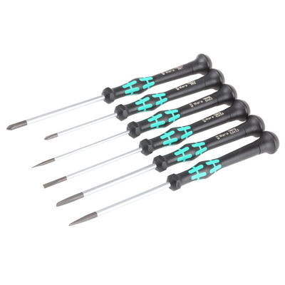 Wera Phillips; Slotted Precision Screwdriver Set, 6-Piece