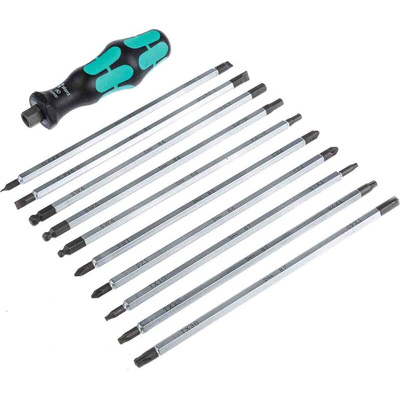 Wera Hexagon; Phillips; Pozidriv; Slotted; Torx Interchangeable Screwdriver Set, 11-Piece