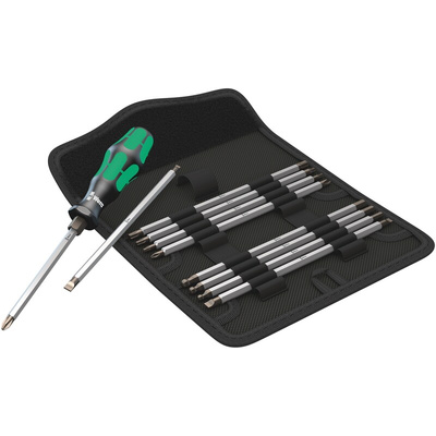 Wera Hexagon; Phillips; Pozidriv; Slotted; Torx Interchangeable Screwdriver Set, 11-Piece