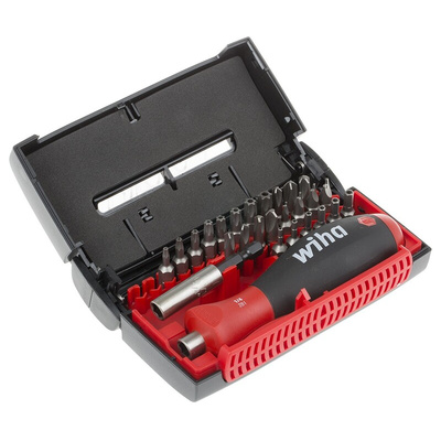 Wiha Tools Bit Holder 27 Pieces, Hexagon, Spanner, Torq-Set, Torx, Tri-Wing