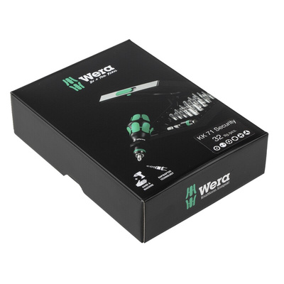 Wera Hexagon; Spanner; Tamper Torx; Square; Torq Set; Tri-Wing Interchangeable Screwdriver Set, 32-Piece
