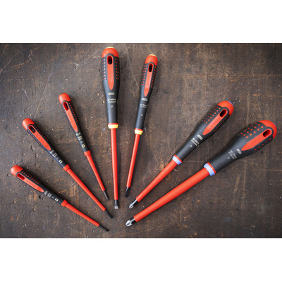 Bahco Pozidriv; Slotted Insulated Screwdriver Set, 7-Piece