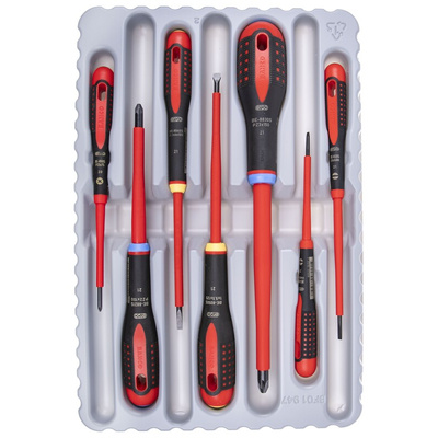Bahco Pozidriv; Slotted Insulated Screwdriver Set, 7-Piece