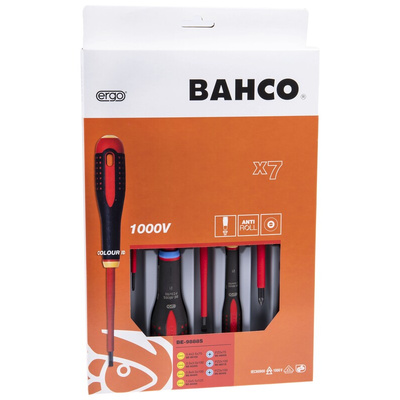 Bahco Pozidriv; Slotted Insulated Screwdriver Set, 7-Piece