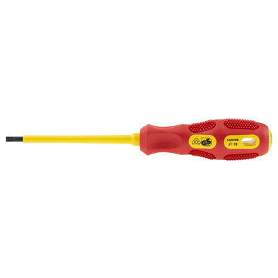 RS PRO Slotted Insulated Screwdriver, 4 mm Tip, 100 mm Blade, VDE/1000V, 200 mm Overall