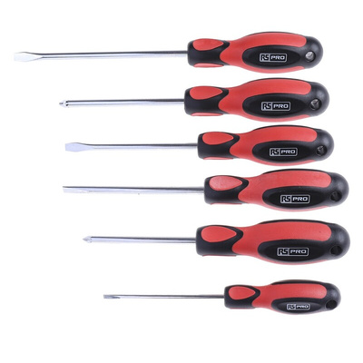 RS PRO Pozidriv; Slotted Screwdriver Set, 6-Piece