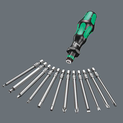 Wera Hexagon; Slotted; Phillips; Pozidriv; Spanner; Torx; Torq Set; Tri-Wing Interchangeable Screwdriver Set, 33-Piece