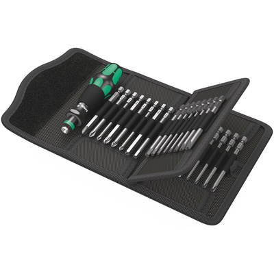 Wera Hexagon; Slotted; Phillips; Pozidriv; Spanner; Torx; Torq Set; Tri-Wing Interchangeable Screwdriver Set, 33-Piece