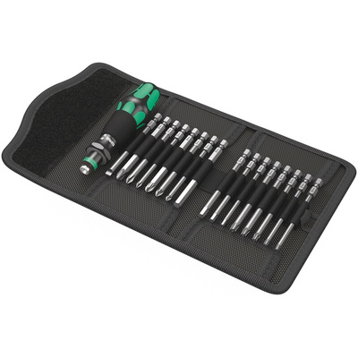Wera Hexagon; Slotted; Pozidriv; Phillips; Torx; Torx BO Interchangeable Screwdriver Set, 17-Piece