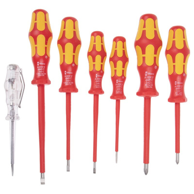 Wera Phillips; Slotted Insulated Screwdriver Set, 7-Piece