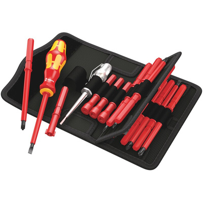 Wera Hexagon; Phillips; Pozidriv; Slotted Interchangeable Insulated Screwdriver Set, 18-Piece