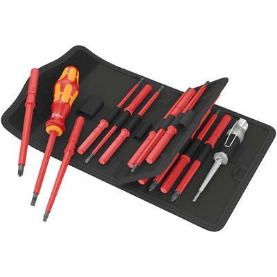 Wera Hexagon; Phillips; Pozidriv; Slotted; Torx Interchangeable Insulated Screwdriver Set, 16-Piece