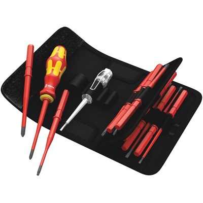 Wera Hexagon; Phillips; Pozidriv; Slotted; Torx Interchangeable Insulated Screwdriver Set, 16-Piece