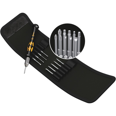 Wera Hexagon; Phillips; Slotted; Torx Interchangeable Precision Screwdriver Set, 11-Piece, ESD-Safe