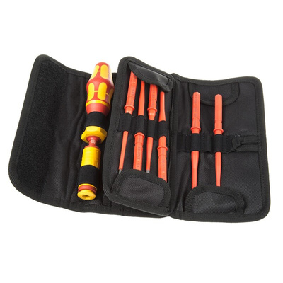Wera Phillips; Pozidriv; Slotted; Torx Interchangeable Insulated Screwdriver Set, 15-Piece