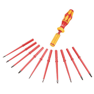 Wera Phillips; Pozidriv; Slotted; Torx Interchangeable Insulated Screwdriver Set, 15-Piece