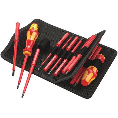 Wera Hexagon; Phillips; Pozidriv; Slotted Interchangeable Insulated Screwdriver Set, 17-Piece