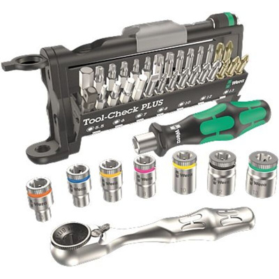 Wera Tool-Check PLUS Hexagon; Hex-Plus; Phillips; Pozidriv; Slotted Interchangeable Screwdriver Set, 39-Piece