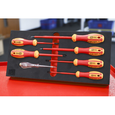 RS PRO Phillips; Slotted Insulated Screwdriver Set, 7-Piece