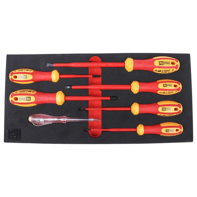 RS PRO Phillips; Slotted Insulated Screwdriver Set, 7-Piece