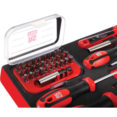 RS PRO Pozidriv; Slotted Bit Holder & Standard Screwdriver Set, 39-Piece