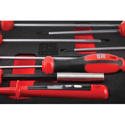 RS PRO Pozidriv; Slotted Bit Holder & Standard Screwdriver Set, 39-Piece