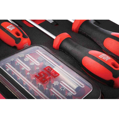 RS PRO Pozidriv; Slotted Bit Holder & Standard Screwdriver Set, 39-Piece