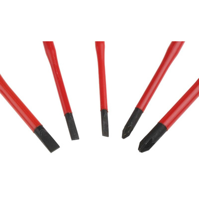 Facom Pozidriv; Slotted Insulated Screwdriver Set, 5-Piece, ESD-Safe