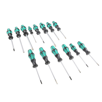 Wera Phillips; Pozidriv; Slotted; Torx Screwdriver Set, 14-Piece