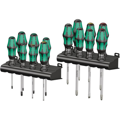 Wera Phillips; Pozidriv; Slotted; Torx Screwdriver Set, 14-Piece