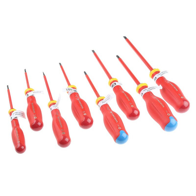 Facom Pozidriv; Slotted Insulated Screwdriver Set, 8-Piece