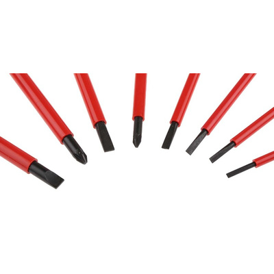 Facom Pozidriv; Slotted Insulated Screwdriver Set, 8-Piece