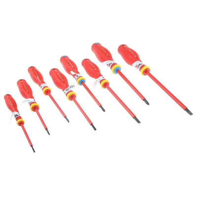 Facom Pozidriv; Slotted Insulated Screwdriver Set, 8-Piece