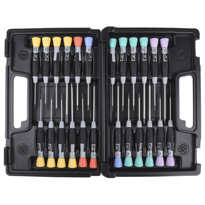 Bahco Hexagon; Phillips; Pozidriv; Slotted; Torx Precision Screwdriver Set, 24-Piece