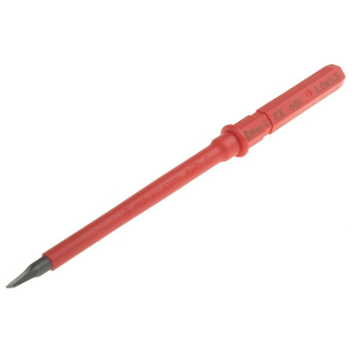 Wera Slotted Insulated Screwdriver Blade, 5.5 x 1 mm Tip, 154 mm Blade, VDE/1000V, 154 mm Overall