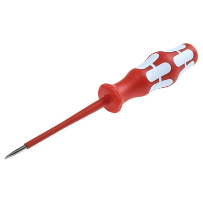 Wera Slotted Insulated Screwdriver, 3 x 0.5 mm Tip, 80 mm Blade, VDE/1000V, 161 mm Overall
