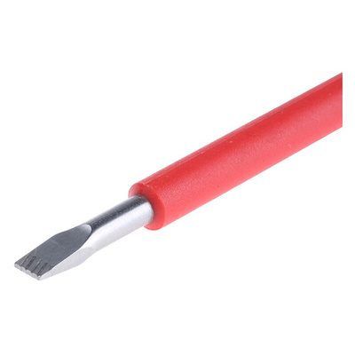 Wera Slotted Insulated Screwdriver, 3.5 x 0.6 mm Tip, 100 mm Blade, VDE/1000V, 161 mm Overall