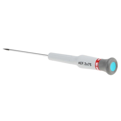 Facom Slotted Screwdriver, 2 mm Tip, 75 mm Blade, 157 mm Overall