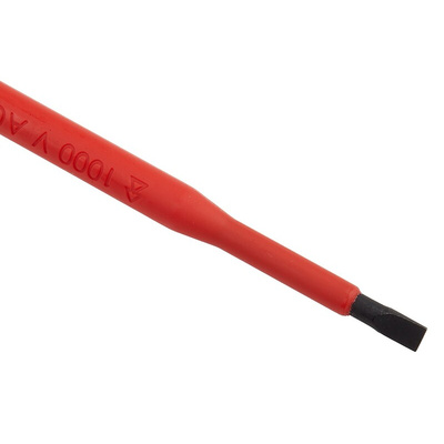 RS PRO Slotted Insulated Screwdriver, 5.5 x 1 mm Tip, 125 mm Blade, VDE/1000V, 225 mm Overall