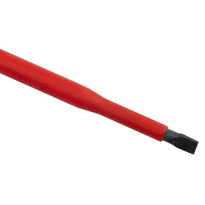 RS PRO Slotted Insulated Screwdriver, 6.5 x 1.2 mm Tip, 150 mm Blade, VDE/1000V, 260 mm Overall