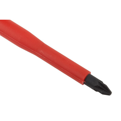 RS PRO Pozidriv Insulated Screwdriver, PZ2 Tip, 100 mm Blade, VDE/1000V, 210 mm Overall