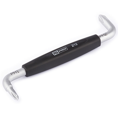 RS PRO Phillips Right Angle Screwdriver, PH1, PH2 Tip, 100 mm Blade