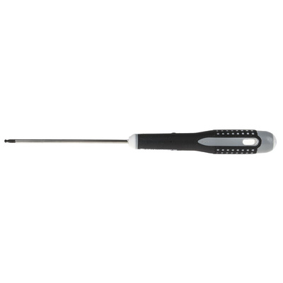 Bahco Ball End Hexagon Screwdriver, 2.5 mm Tip, 100 mm Blade, 222 mm Overall