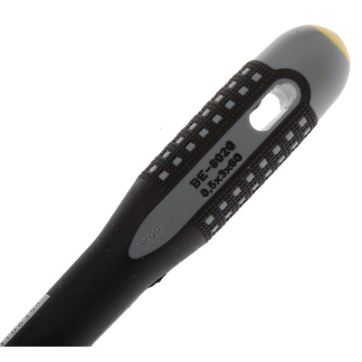 Bahco Slotted Screwdriver, 3 x 0.5 mm Tip, 60 mm Blade, 182 mm Overall