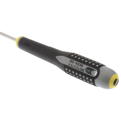 Bahco Slotted Screwdriver, 3.5 x 0.6 mm Tip, 125 mm Blade, 247 mm Overall